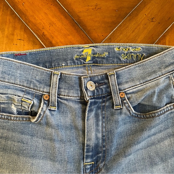 7 For All Mankind High Waist Skinny Jeans | Women’s Size 25 |Distressed - Picture 2 of 5